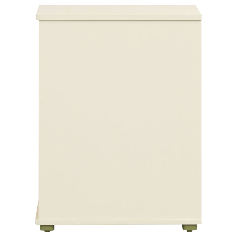 Evren 2-cubby Vertical Bookcase with Natural Interior Off White