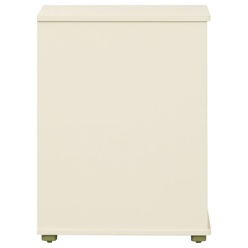 Evren 2-cubby Vertical Bookcase with Natural Interior Off White