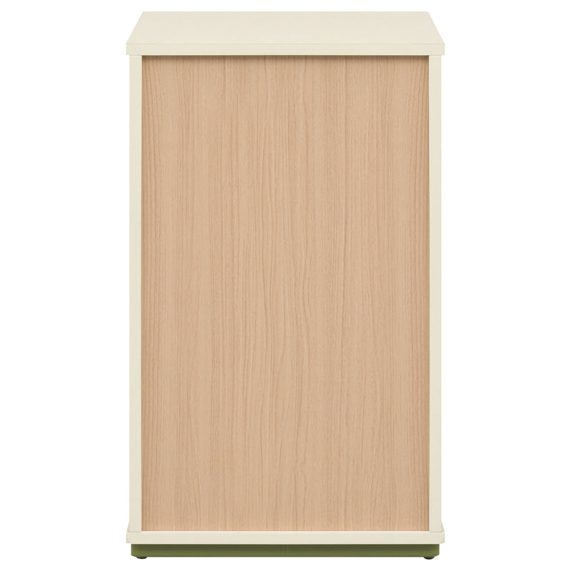Evren 2-cubby Vertical Bookcase with Natural Interior Off White
