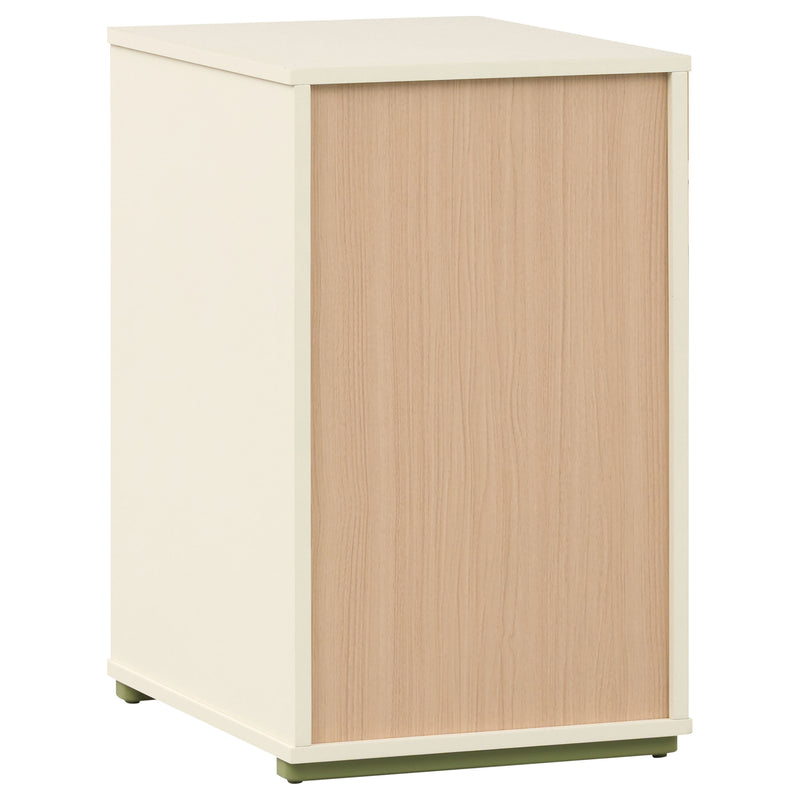 Evren 2-cubby Vertical Bookcase with Natural Interior Off White