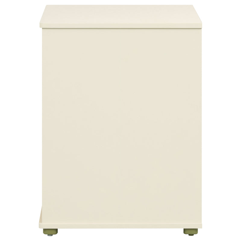 Evren 4-cubby Horizontal Bookcase with Natural Interior Off White