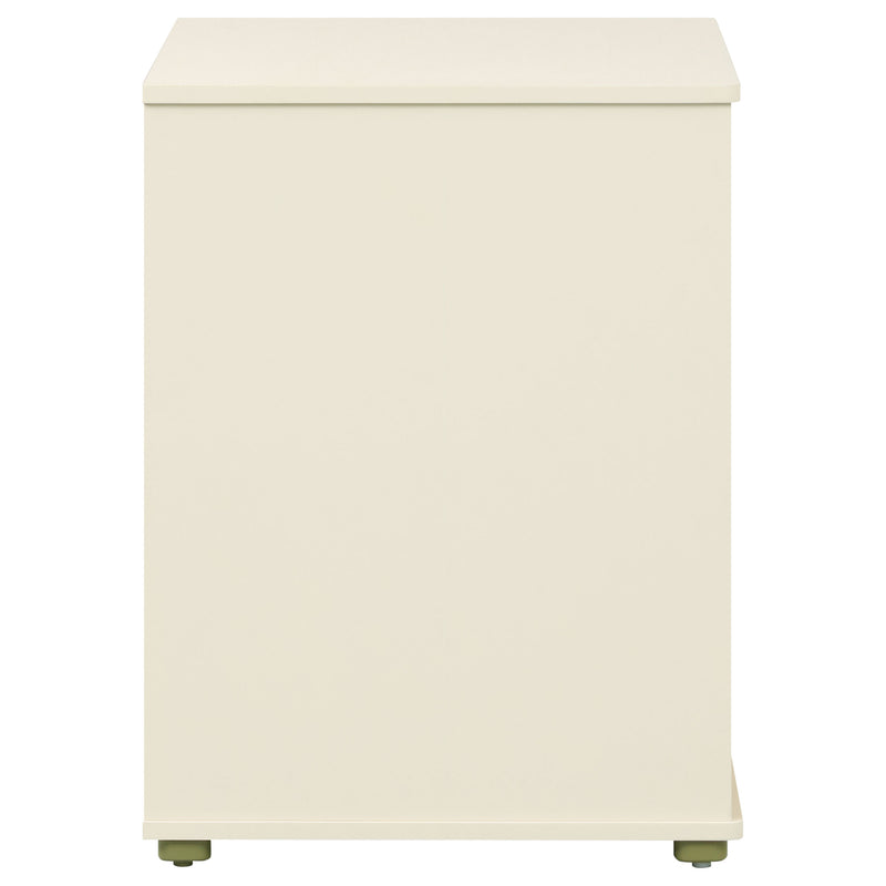 Evren 4-cubby Horizontal Bookcase with Natural Interior Off White