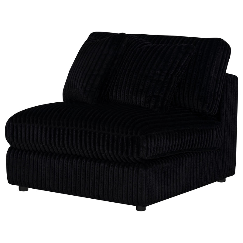 Blaine Corduroy Armless Chair with Reversible Cushions Black