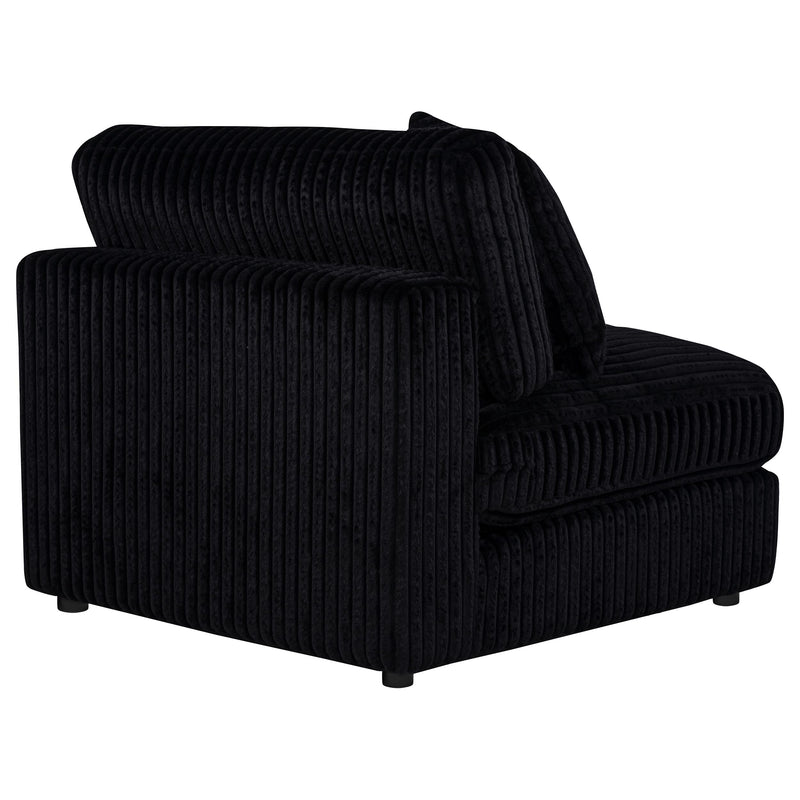 Blaine Corduroy Armless Chair with Reversible Cushions Black