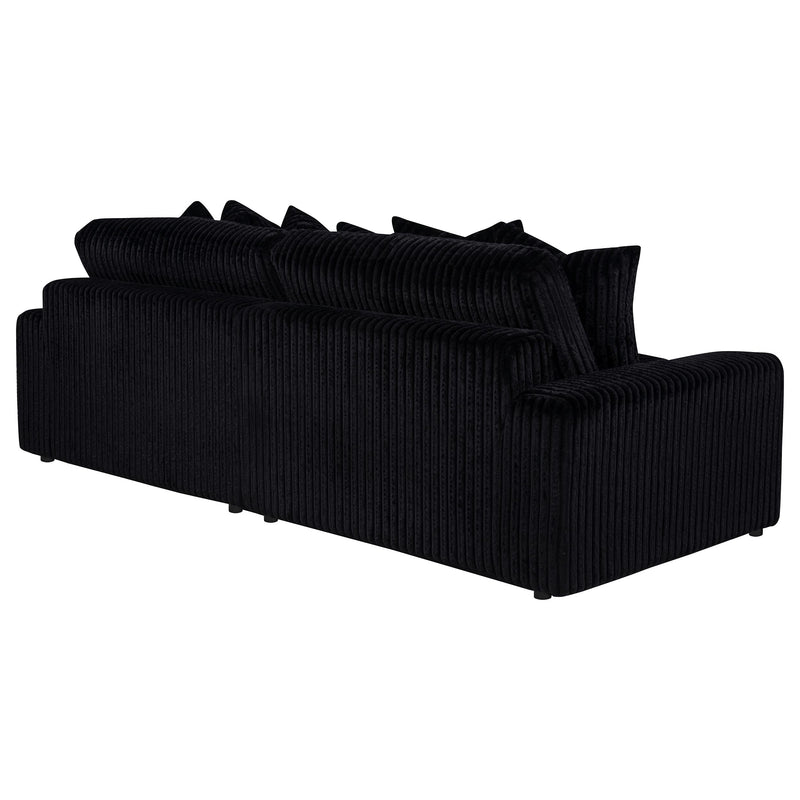 Blaine 2-Piece Corduroy Reversible Chaise Sectional Sofa Black