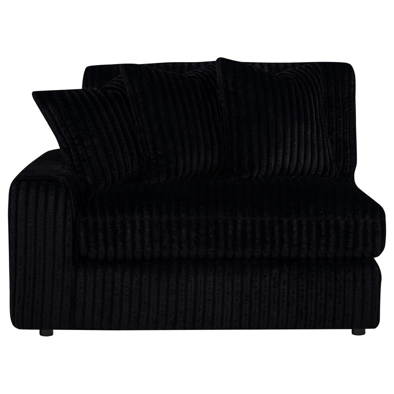 Blaine 2-Piece Corduroy Reversible Chaise Sectional Sofa Black