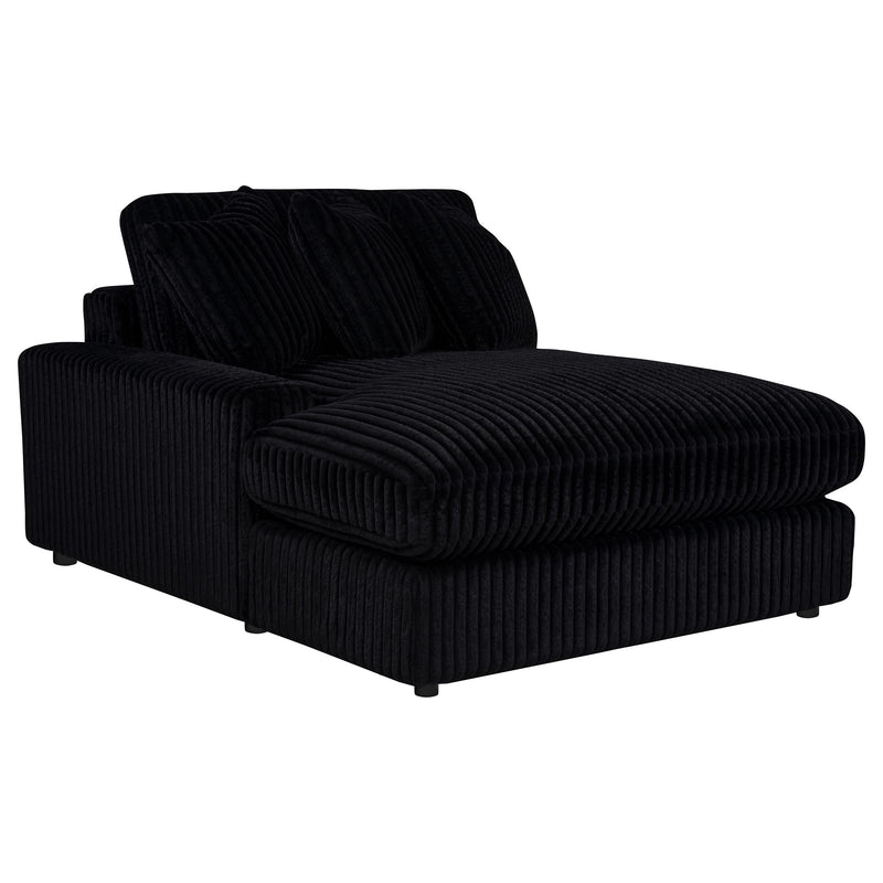 Blaine 2-Piece Corduroy Reversible Chaise Sectional Sofa Black