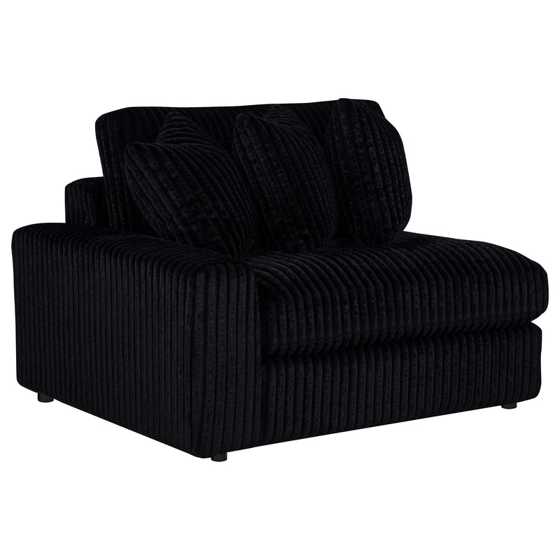 Blaine 2-Piece Corduroy Reversible Chaise Sectional Sofa Black