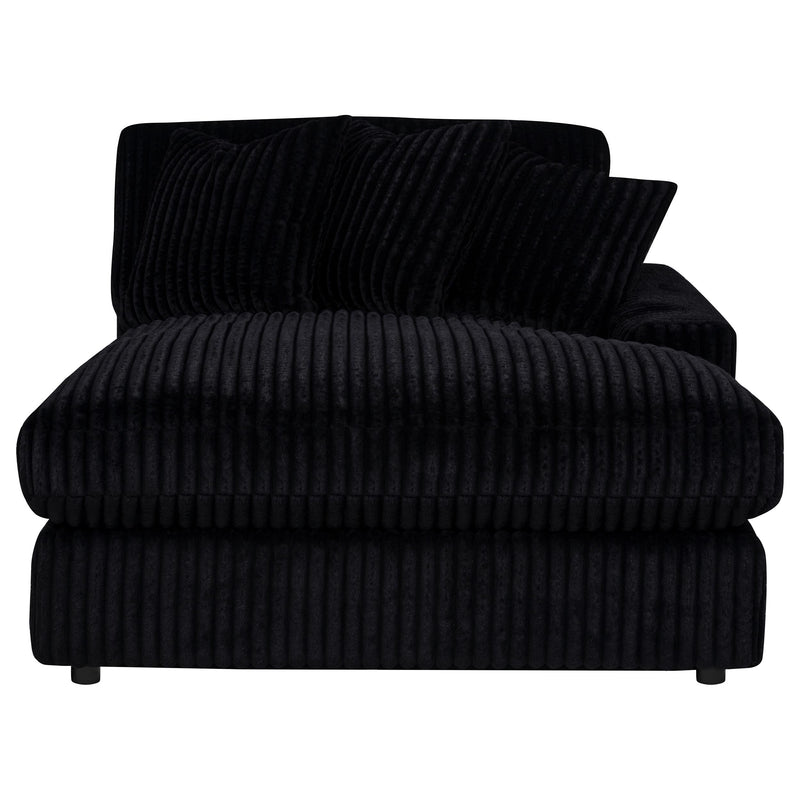 Blaine 2-Piece Corduroy Reversible Chaise Sectional Sofa Black