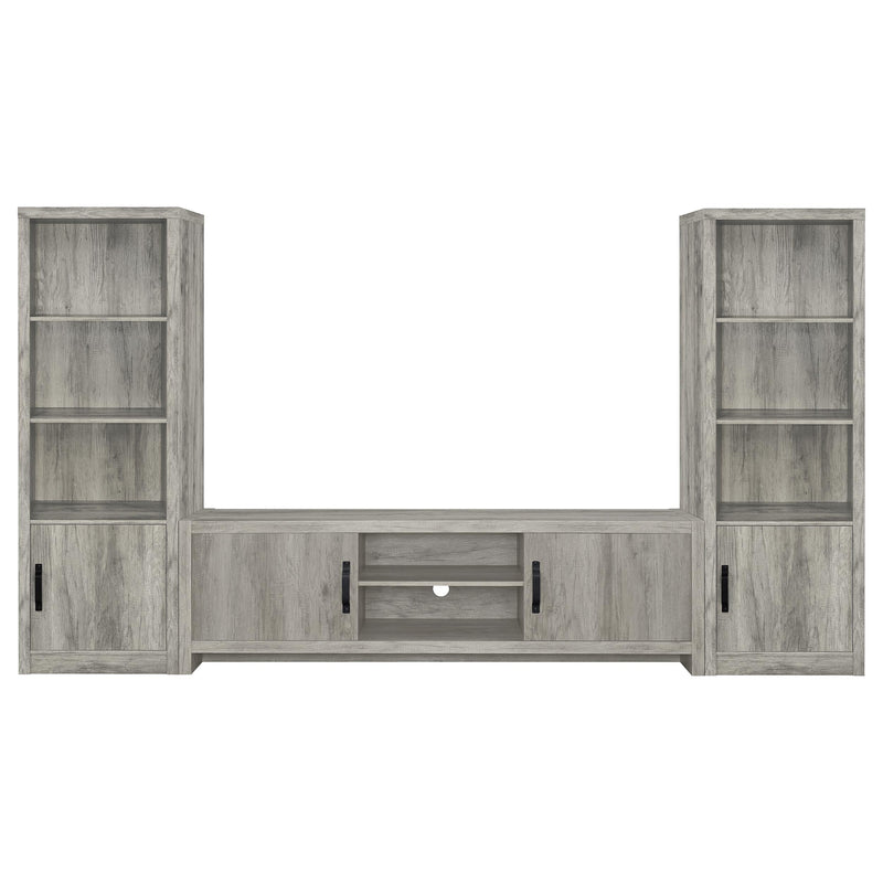 Burke 3-Piece TV Entertainment Center Fits 75-Inch TVs Grey Driftwood