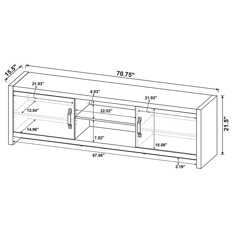 Burke 3-Piece TV Entertainment Center Fits 75-Inch TVs Grey Driftwood