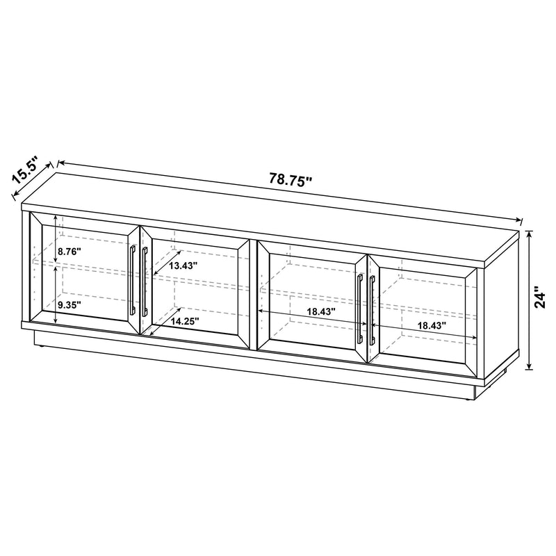 Medina 4-Door TV Stand for TVs up to 85 Inches Black