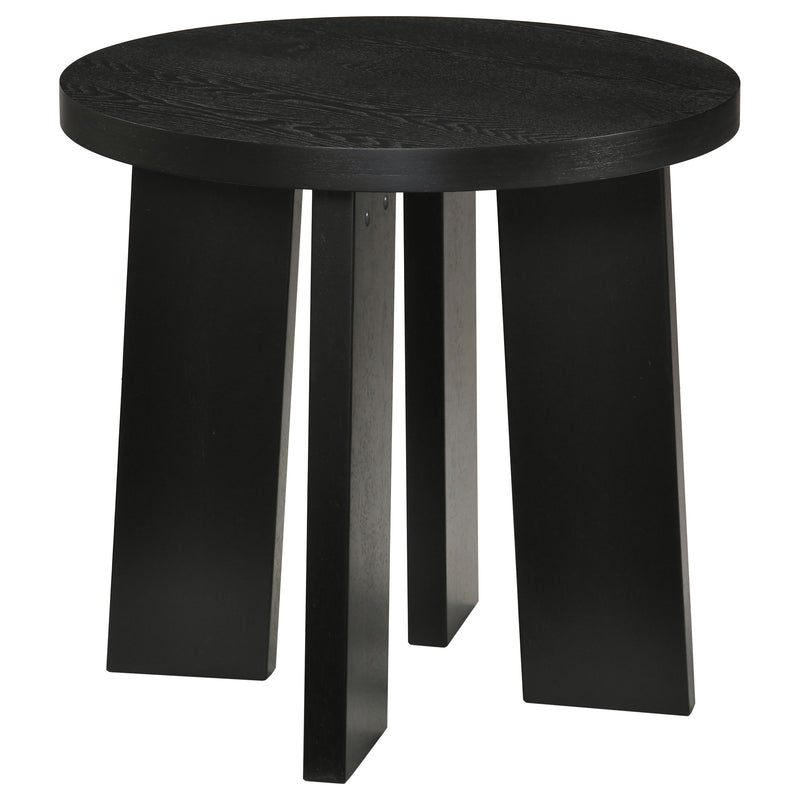 Strouse Contemporary Round End Table in Black