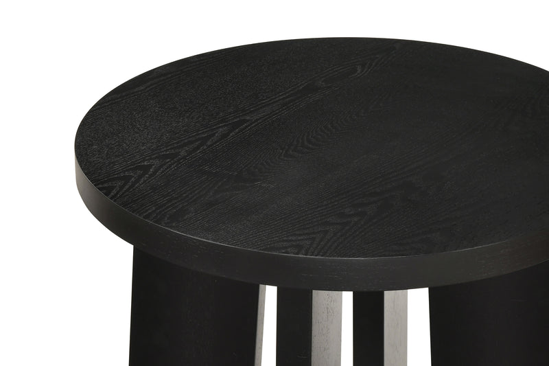 Strouse Contemporary Round End Table in Black