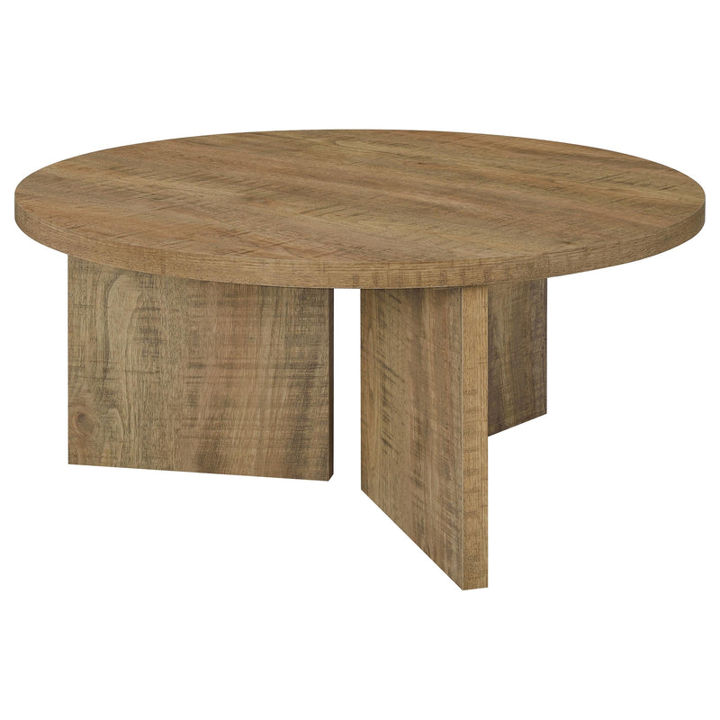 Aragon Round Panel Base Coffee Table Mango