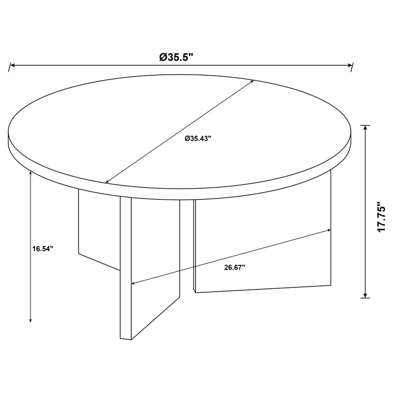 Aragon 3-Piece Round Coffee and End Table Set Mango