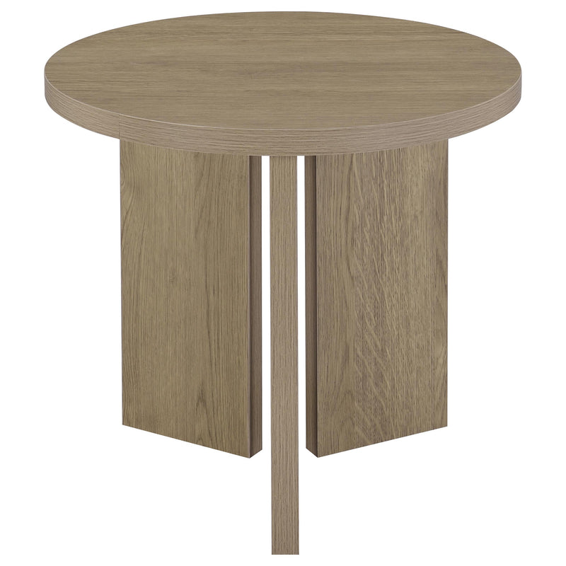 Aragon 3-Piece Round Coffee and End Table Set Latte