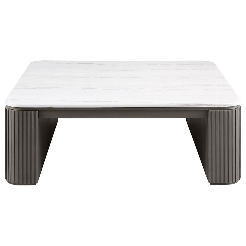 Lior Square Marble Top Coffee Table Charcoal
