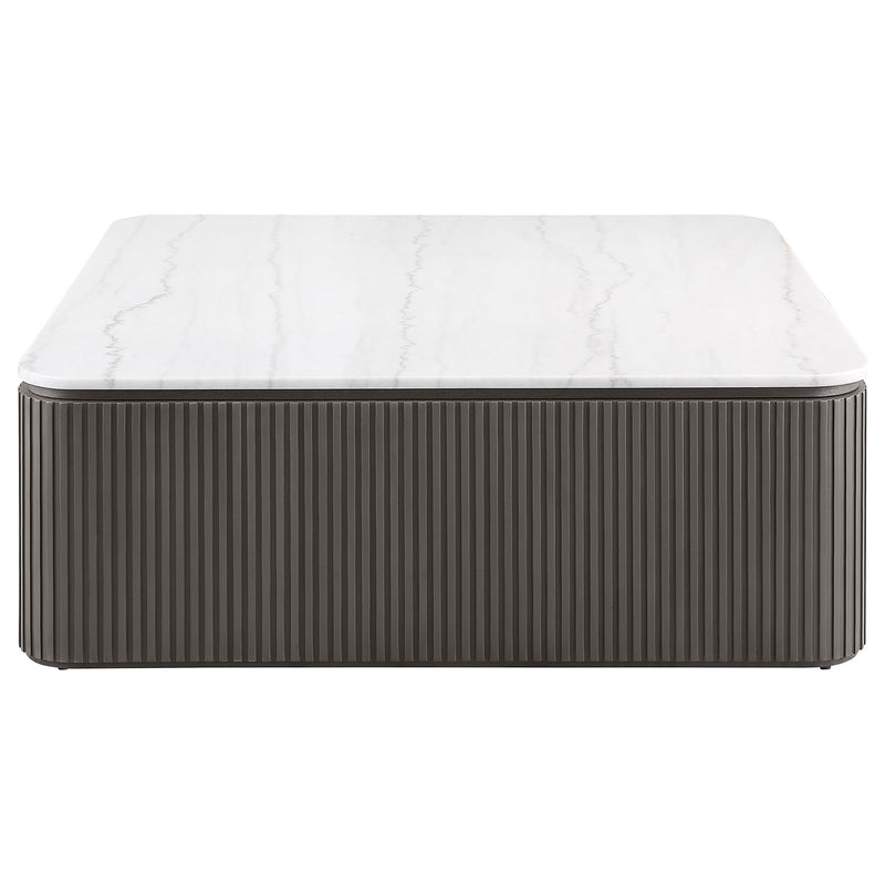 Lior Square Marble Top Coffee Table Charcoal