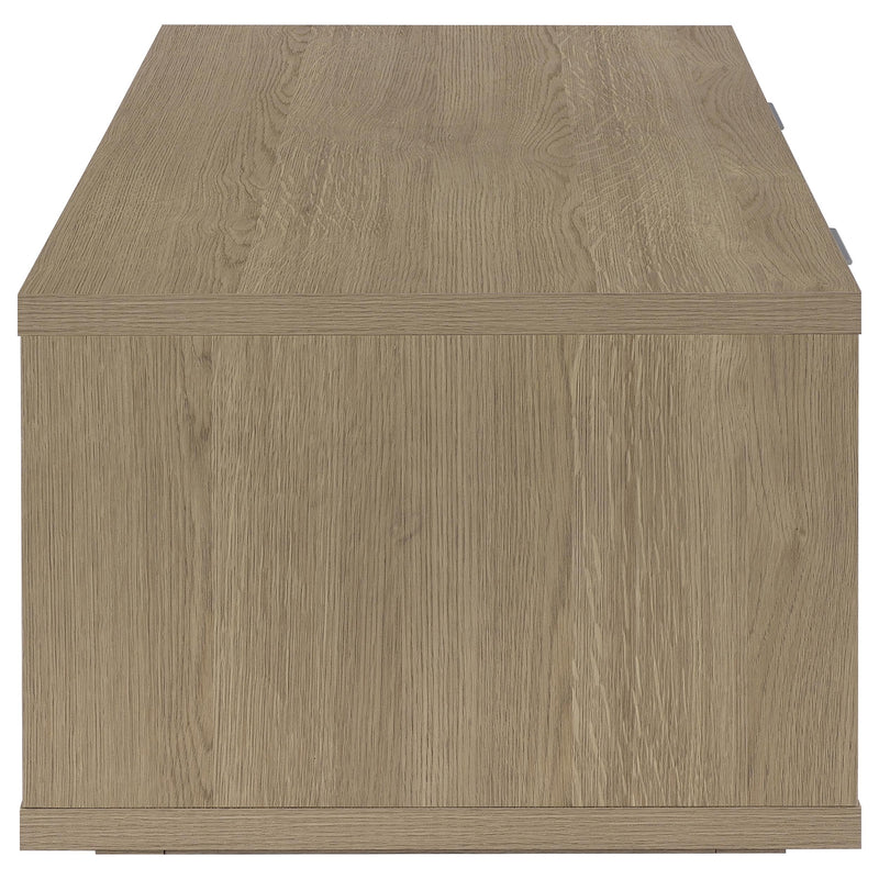 Ingram 2-Drawer Rectangular Coffee Table with Open Shelf Latte