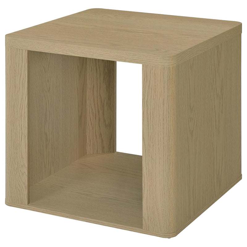 Alsina Square End Table with Open Shelf Greige