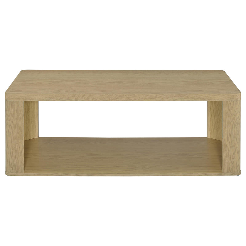Alsina Rectangular Coffee Table with Open Shelf Greige