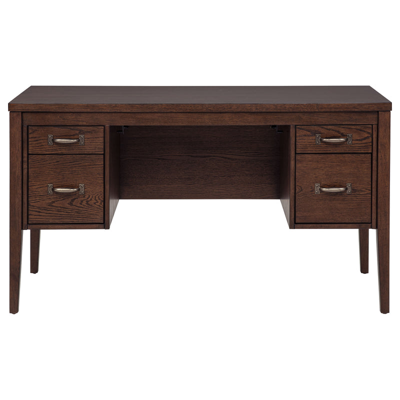 Graham 4-Drawer Lift-Top Computer Desk Walnut Brown