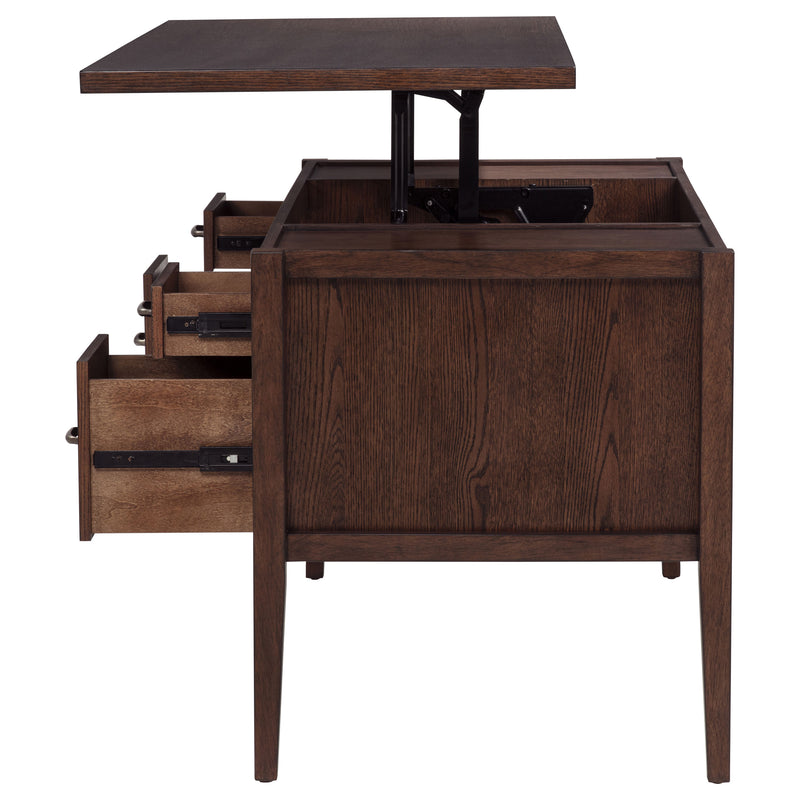 Graham 4-Drawer Lift-Top Computer Desk Walnut Brown