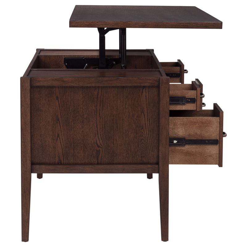 Graham 4-Drawer Lift-Top Computer Desk Walnut Brown
