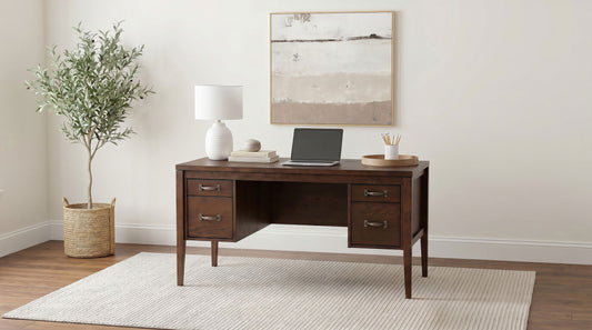 Graham 4-Drawer Lift-Top Computer Desk Walnut Brown