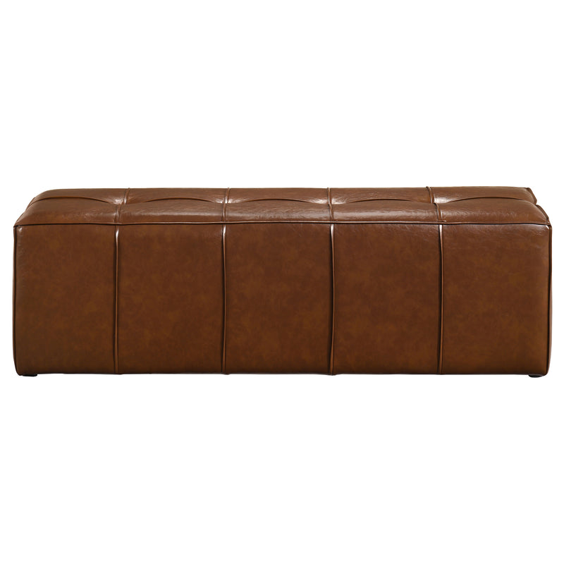 Farrell Faux Leather Upholstered Bench Brown