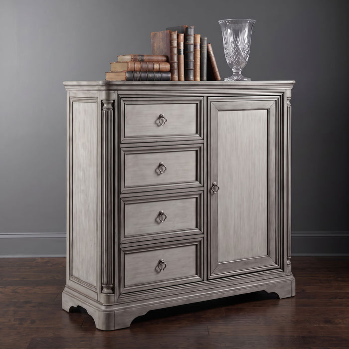Cresswell 4-drawer Door Chest with Hidden Storage Weathered Taupe