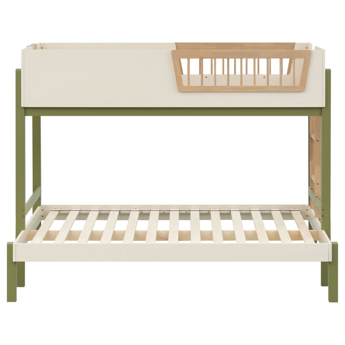 Evren Twin-over-Full Bunk Bed with Trundle and Ladder Tri-Tone