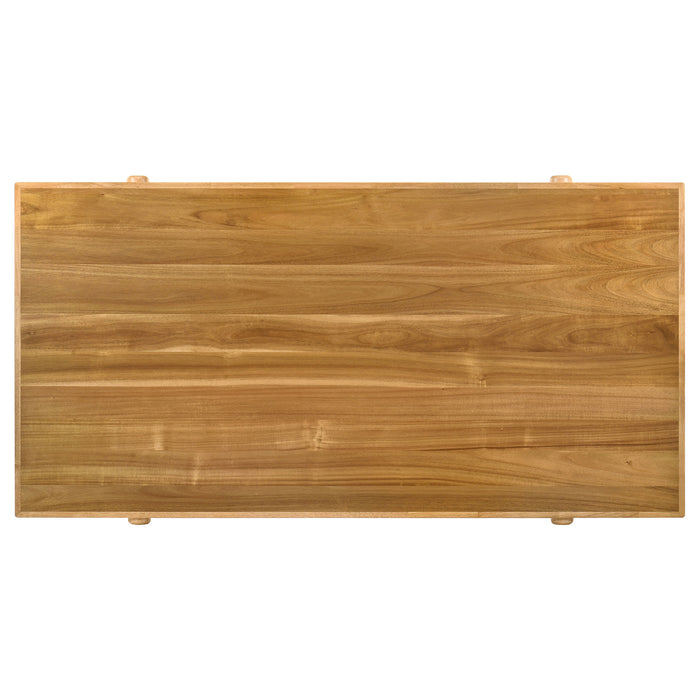 Fabra 7-piece 79-inch Rectangular Dining Set Honey Wheat