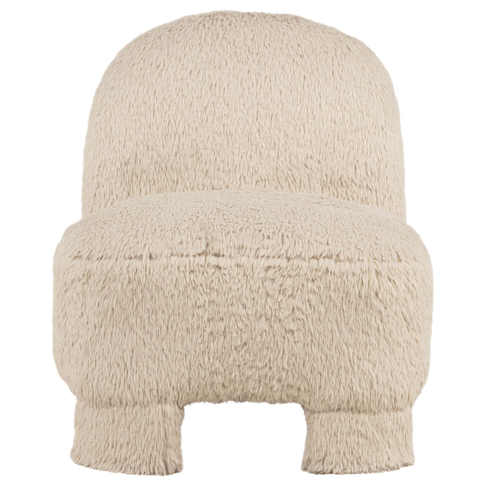 Lacombe Faux Fur Accent Chair Latte