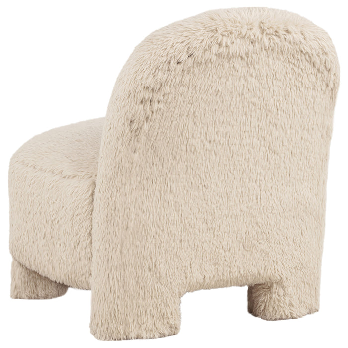 Lacombe Faux Fur Accent Chair Latte