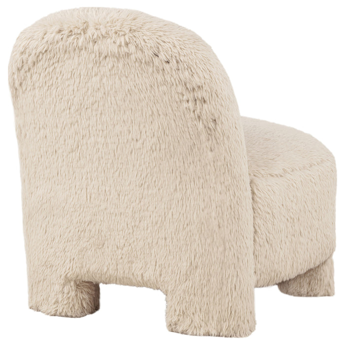 Lacombe Faux Fur Accent Chair Latte