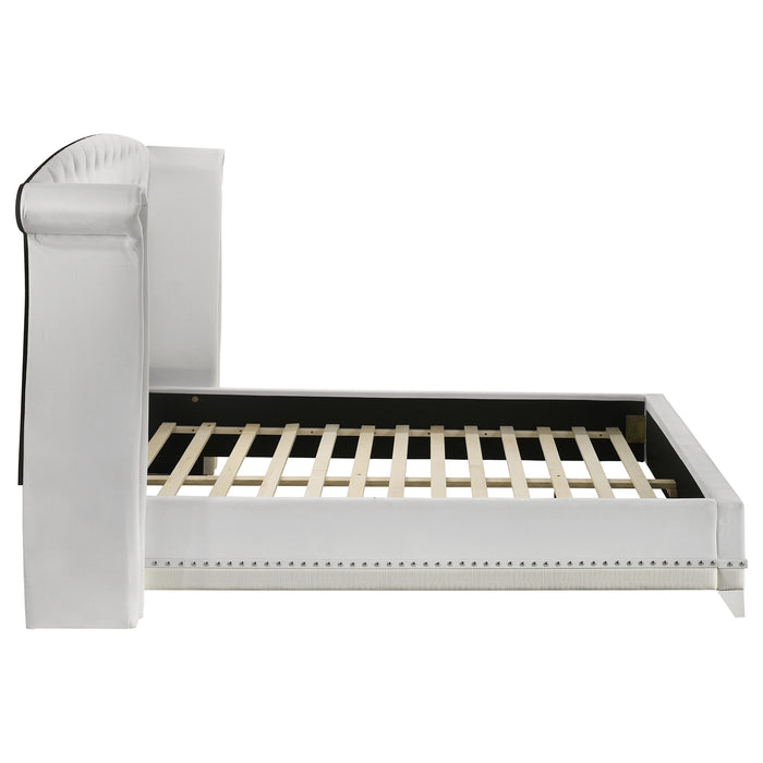 Barzini Upholstered Queen Wingback Bed White