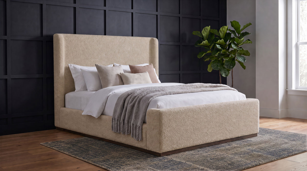 Nala Queen Fabric Upholstered Platform Bed Tan
