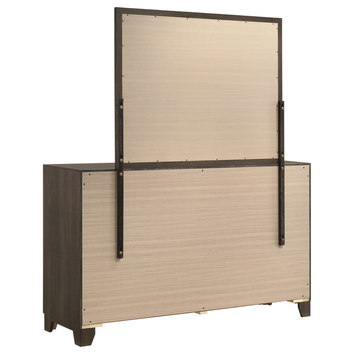 Farre 6-drawer Dresser with Mirror Dark Brown