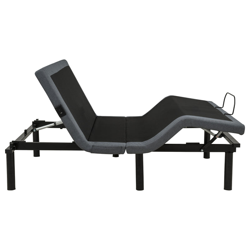 Weston Full Dual-Motor Massage Adjustable Bed Base in Black and Grey