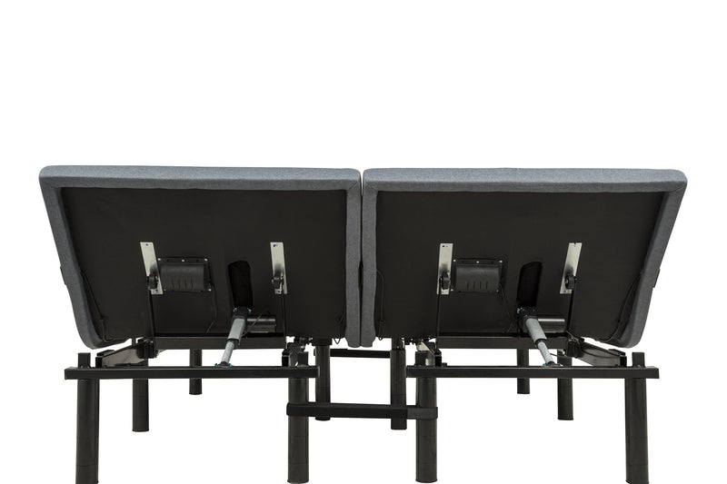 Weston Split Eastern King Massage Adjustable Bed Base in Black and Grey