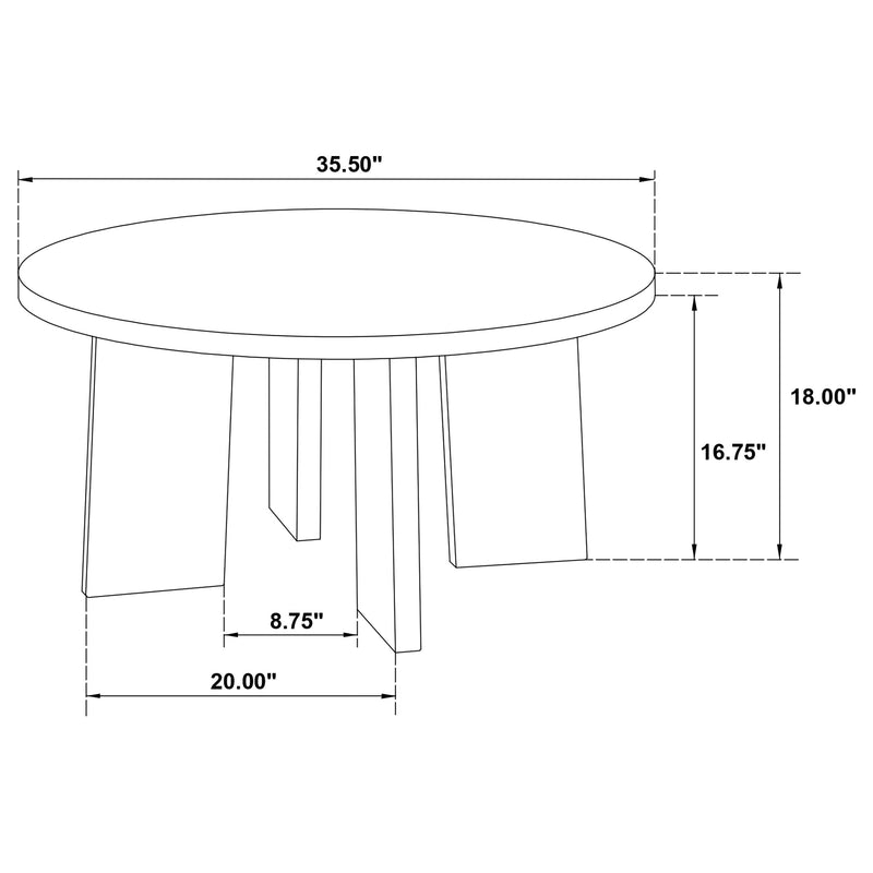 Strouse Contemporary Round Coffee Table in Natural Oak