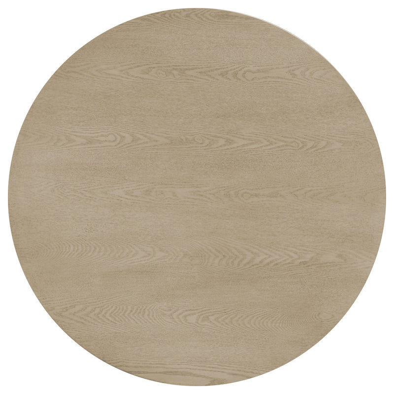 Strouse 2-Piece Round Coffee and End Table Set in Natural Oak