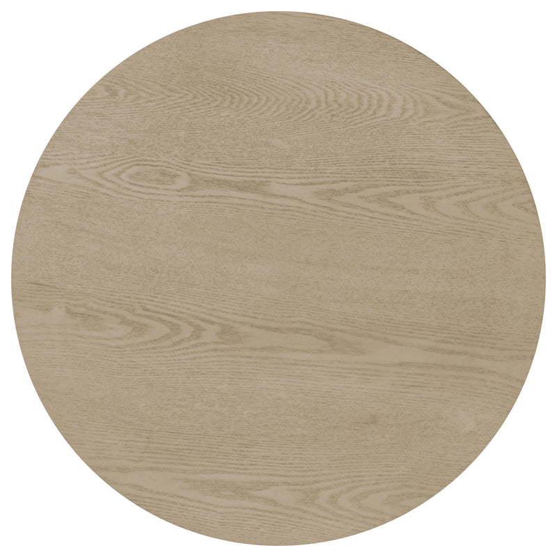 Strouse 3-Piece Round Coffee and End Table Set in Natural Oak