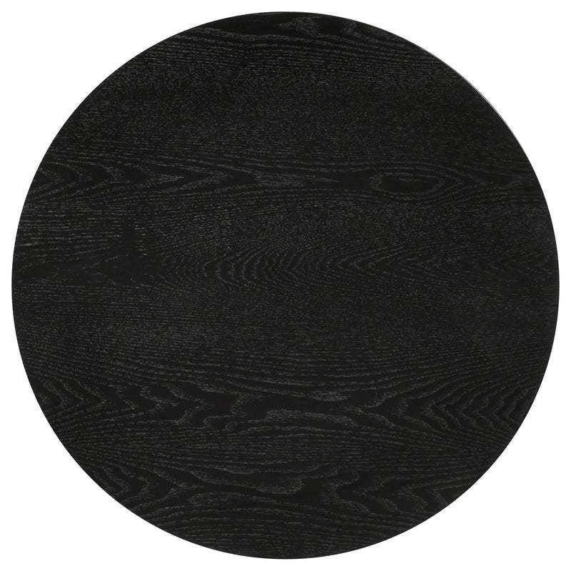 Strouse 2-Piece Round Coffee and End Table Set in Black