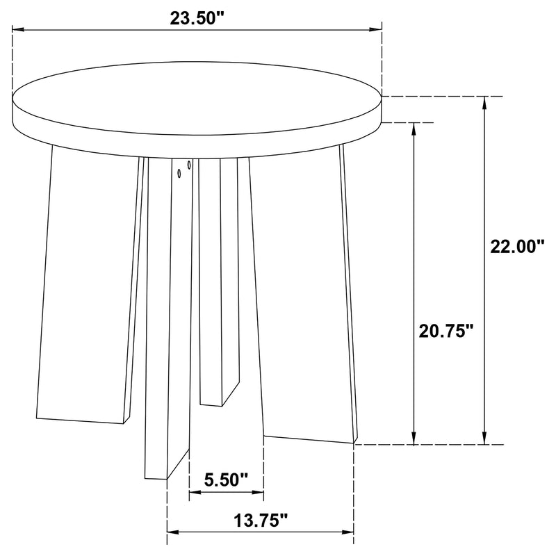 Strouse Contemporary Round End Table in Dark Walnut