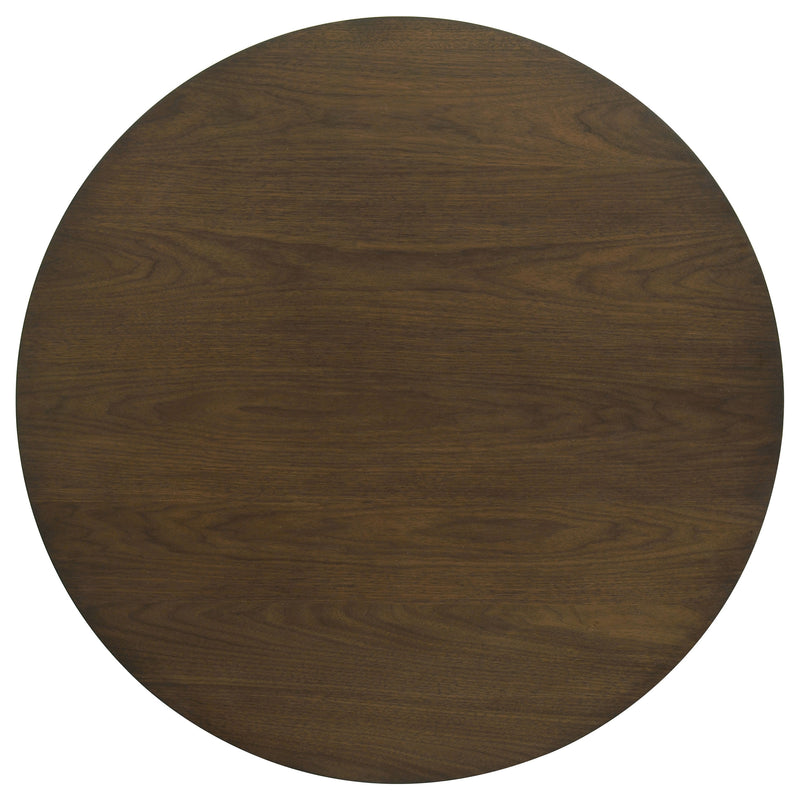Strouse 2-Piece Round Coffee and End Table Set in Dark Walnut