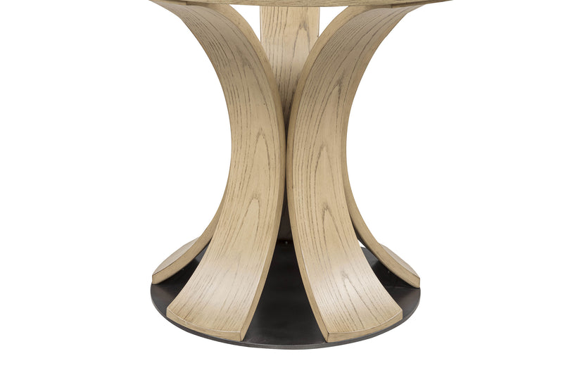 Naser 5-piece 48-inch Round Dining Table Set Beige and Light Oak