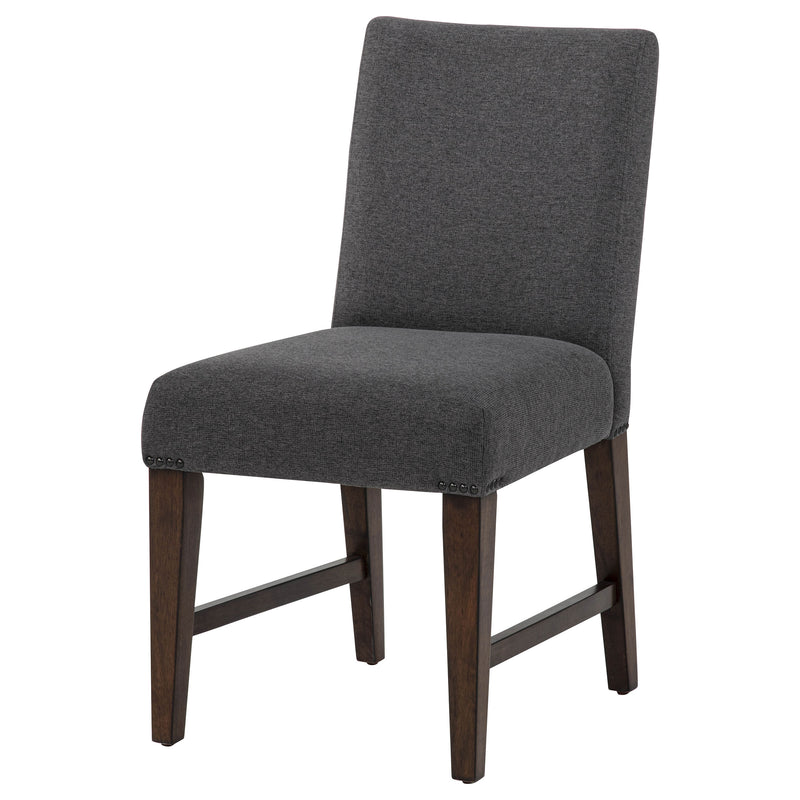 Naser Parsons Dining Side Chair Grey and Dark Walnut (Set of 2)